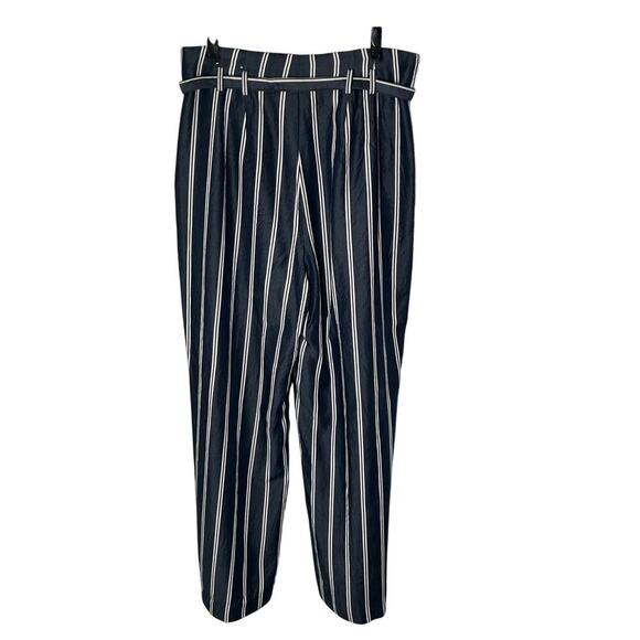 Express Women's Wide Leg High Rise Blue White Striped Pants Size 12R - Picture 4 of 8